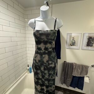 Zara Tie-Dye Spaghetti Strap Midi Dress